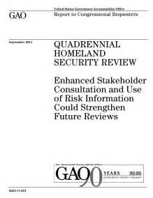 quadrennial homeland security review enhanced stakeholder consultation and use of risk