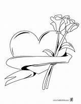 Coloring Heart Bleeding Pages Getcolorings Hearts Roses sketch template