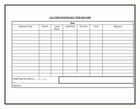 employee time card excel templates