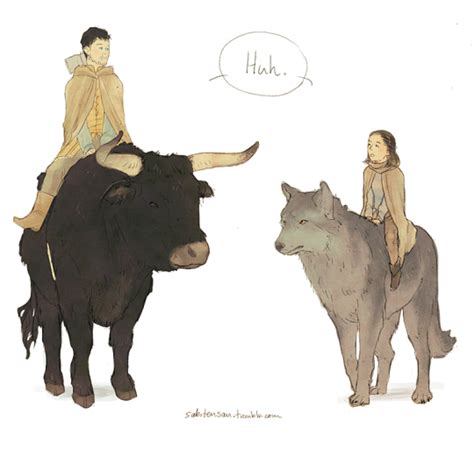 anonymous said arya and gendry will reunite with arya riding nymeria and gendry riding an