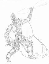 King Lich Line Deviantart Warcraft Drawings sketch template