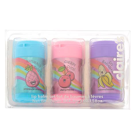 fruity lip balm cans set  pack claires
