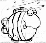 Drunk Clownfish Coloring Clipart Cartoon Pages Outlined Vector Cory Thoman Getcolorings sketch template