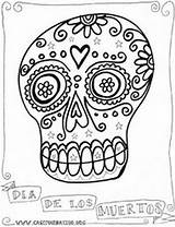 Dead Coloring Skull Muertos Los Pages Dia Activities Kids Craft Sugar Color Crafts Skulls Colouring Spanish Adult Choose Board Markers sketch template