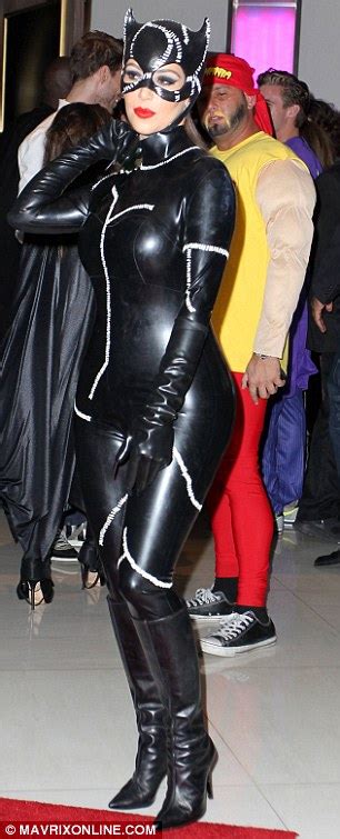 Kim Kardashian Dresses As Catwoman As She Arrives At Halloween Party