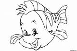 Flounder Coloring Mermaid Pages Little Fish Nemo Drawing Disney Printable Template Color Kids Print Characters Colouring Getdrawings Carving Printablee Stencils sketch template