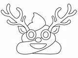 Coloring Emoji Poop Colouring Poo Pages Christmas Print Emojis Printable Reindeer Template sketch template