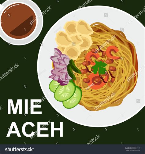 Mie Aceh Illustration Mie Aceh Spicy Stock Vector Royalty Free
