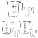 Measuring Cups Dry Measure Vector Illustrations Ml Clip Stock Small Big sketch template