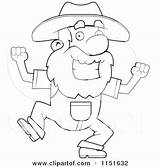 Coloring Gold Prospector Rush Pages Happy Cartoon Clipart Dancing Man Thoman Cory Outlined Vector Getcolorings Getdrawings sketch template