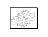 Welcome Coloring Pages Sign Banner Printable sketch template
