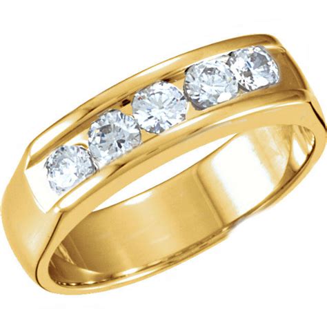 yellow gold mens   stone diamond ring  ctw mm sarrafcom