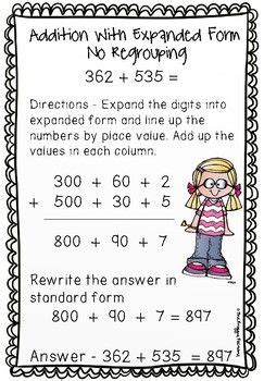 digit addition expanded form addition strategies worksheets