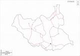 Sudan South Outline Map Cities Main Blank sketch template