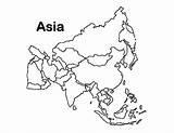 Asia Map Coloring Pages Colouring Kids Countries Printable Sketchite Maps Continent Continents sketch template