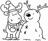 Coloring Winter Pages Printable Kids Moose Sheet Animals Preschool Fun Cute Sheets January Kindergarten Color Printables Print Scene Time Colouring sketch template