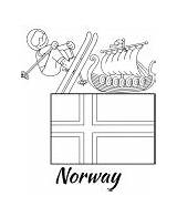 Flag Norwegian sketch template
