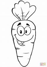 Coloring Carrot Cartoon Pages Happy Printable Drawing sketch template