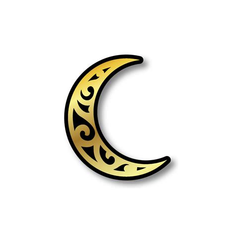 crescent moon logo  gold color  carving ornament suitable  miscellaneous brands