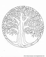 Happyfamilyart Celtic Printemps Ausmalen Coloringhome Baum Mandalas Willow Weeping Vorlagen sketch template