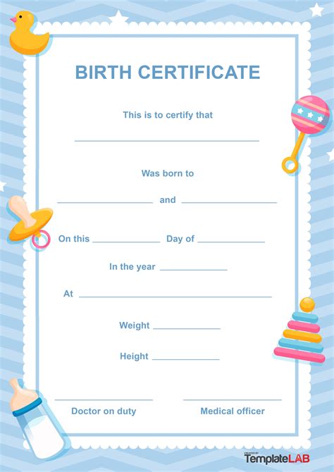 birth certificate templates word  templatelab