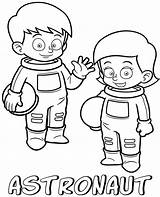 Coloring Astronauts Printable Color Children Pages Professions Print Kids sketch template