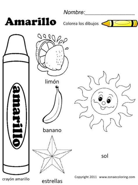 coloring pages  spanish amarillo google search spanish colors