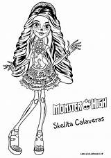 Monster High Coloring Pages Halloween Color Kids Print Printable Skelita Baby Beautiful Biz sketch template