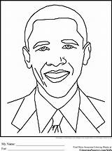Obama Americans Barack Kindergarten Printcolorcraft President Insertion sketch template