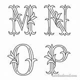 Alphabet Needlenthread Monograms Corbet sketch template