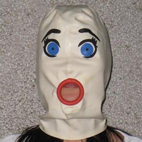 new coming latex hood mask mouth open for penis w condom penguins size