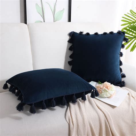 pcs velvet decorative throw pillow cover tassel throw pillow cover sofa pillow cover