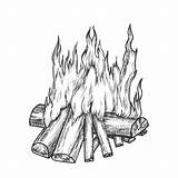 Firewood Campfire sketch template