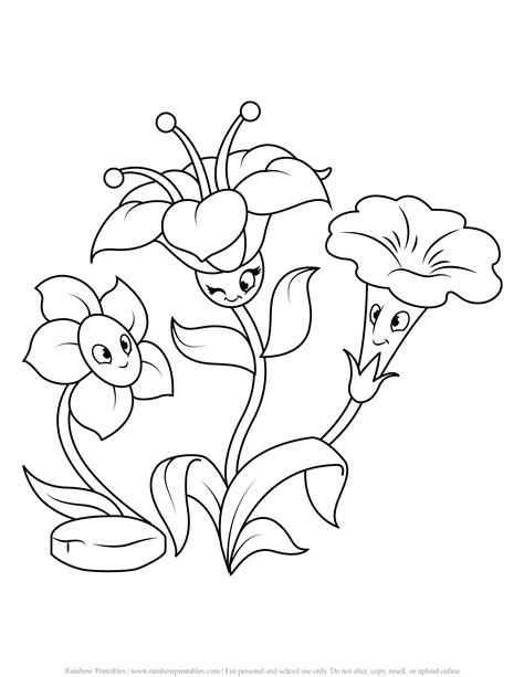 spring flowers floral coloring pages  kids rainbow printables