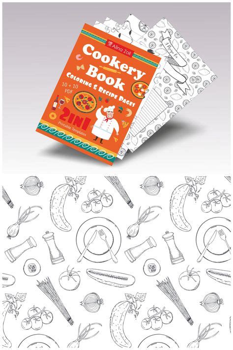 creative activity  adults    cookery coloring book recipe