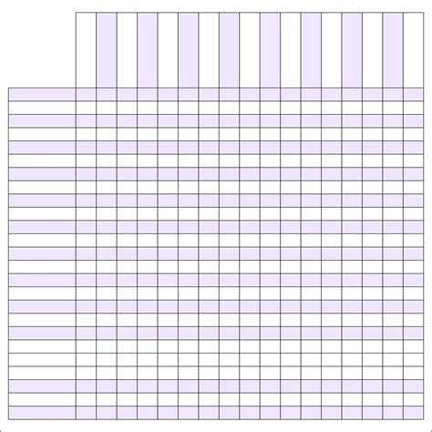printable  column chart template