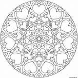 Mandala Coloriage Coeurs Avec Dessin Imprimer Valentine Hearts Herzen Cuori Ausmalbilder Adults sketch template