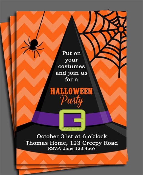 halloween invitation printable  printed   etsy