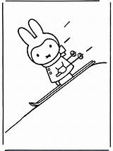 Kleurplaat Nijntje Winter Rabbit Coloring Miffy Ski Kleurplaten Pages Baby Little Bezoeken Library Clipart Comments Annonse Advertisement sketch template