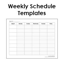 printable weekly schedule template  blank