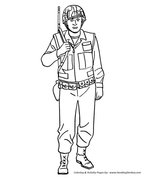 armed forces day coloring pages  army soldier world war ii