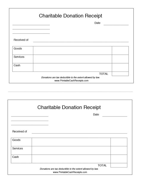 donation receipt templates word excel formats