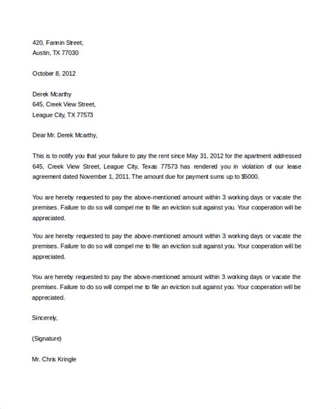day notice  vacate florida sample letter  letter