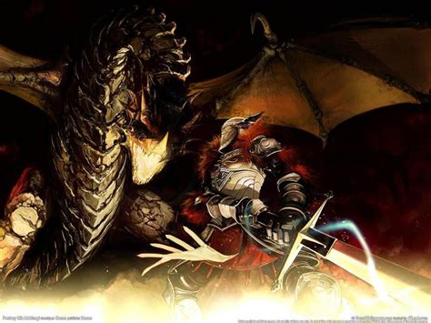 knight  dragon wallpaper
