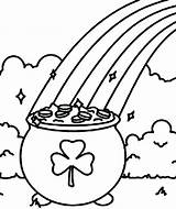 Coloring Pot Gold Rainbow Shamrock Pages Shamrocks Clipart Color Printable Drawing St Patricks Symbol Getdrawings Print Line Pooh Winnie Getcolorings sketch template
