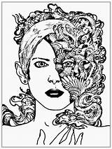 Coloring Pages Realistic People Adults Adult Printable Women Face Faces Color Woman Drawing Getcolorings Kids Colorings Getdrawings Book Fantastic Print sketch template