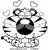 Tiger Clipart Cub Amorous Outlined Cute Cartoon Thoman Cory Vector Coloring Royalty Baby 2021 sketch template