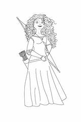 Merida Coloring Pages Bow Disney Princess Brave Her Arrows Printable Shows Off Colouring Arrow Drawing sketch template