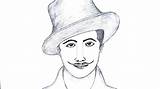 Freedom Sketch Fighter Pencil Bhagat Singh India sketch template