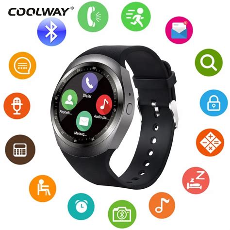 coolway  bluetooth smart  men relogio android smartwatch phone call sim tf camera